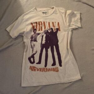 NIRVANA White and Orange Graphic Tee